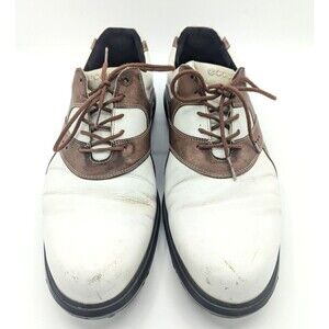 ECCO Classic Golf Shoes Size 45 (US 12) White & Brown